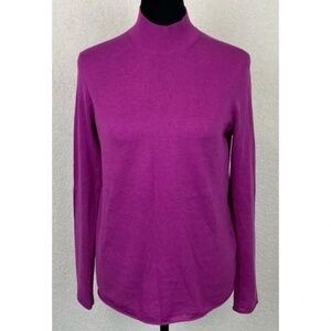 Talbots Cranberry Long Sleeve Turtleneck Blouse Top Shirt Boho Chic, Size S